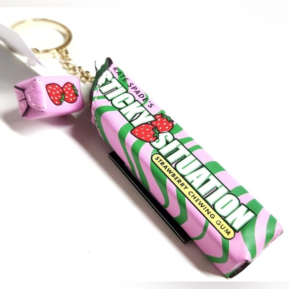 NWT! Kate Spade Bubble Gum Key Chain Bag Charm - Picture 1 of 4